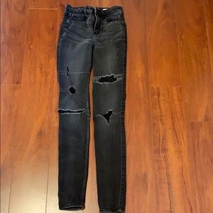 Hollister black ripped skinny jeans